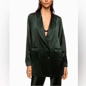 Silk Laundry Relaxed Blazer Green